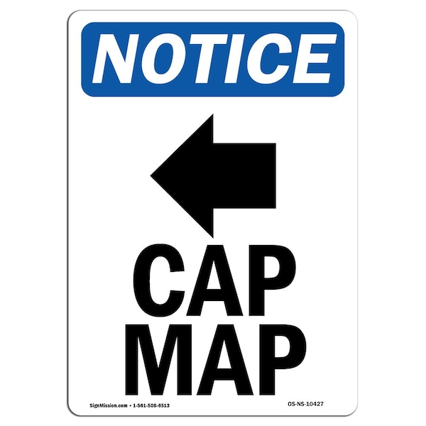 Safety Sign, OSHA Notice, 5" Height, Cap Mag (Left Arrow) Sign With Symbol, Portrait, 10PK